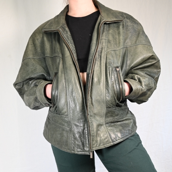 Wilsons Leather Jackets & Blazers - Green Leather Jacket